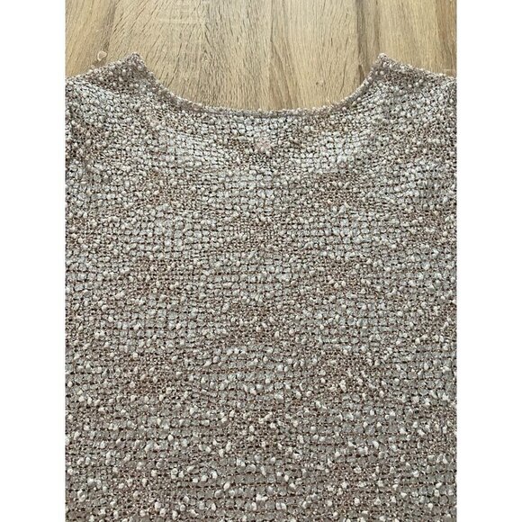 INC International Concepts Grey & Gold Knit Top with Chiffon Hem Color S… - Picture 8 of 10